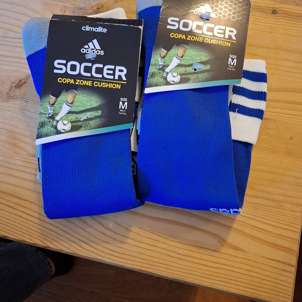 adidas Blue & White Soccer Crew Socks - Copa Zone Cushion